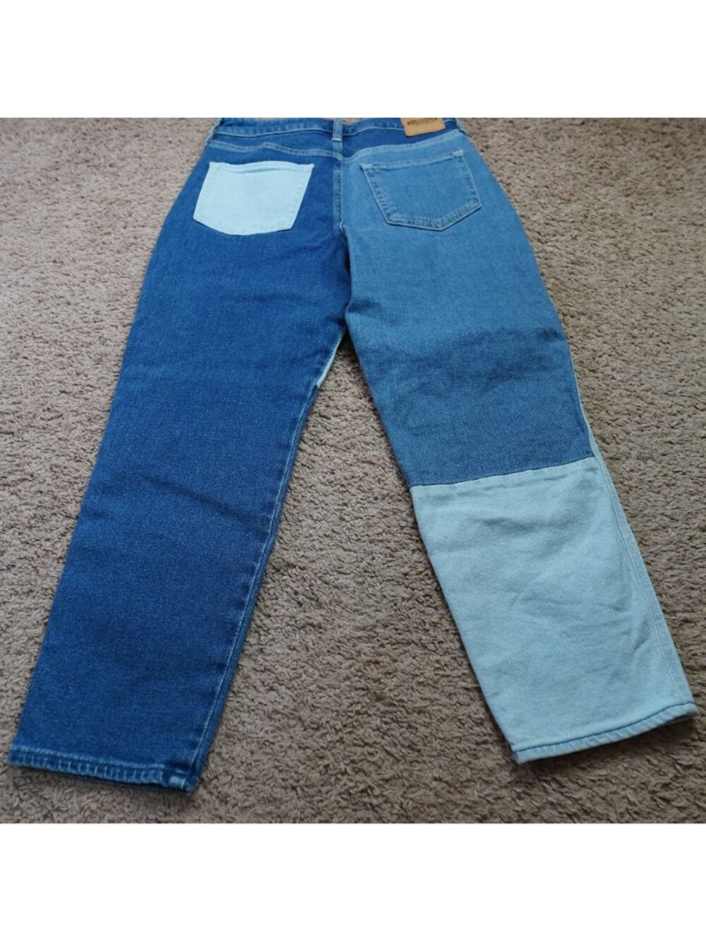 Hollister Jeans Womens 5S Blue Ultra High Rise Mom Patchwork Denim Stretch - Picture 9 of 9